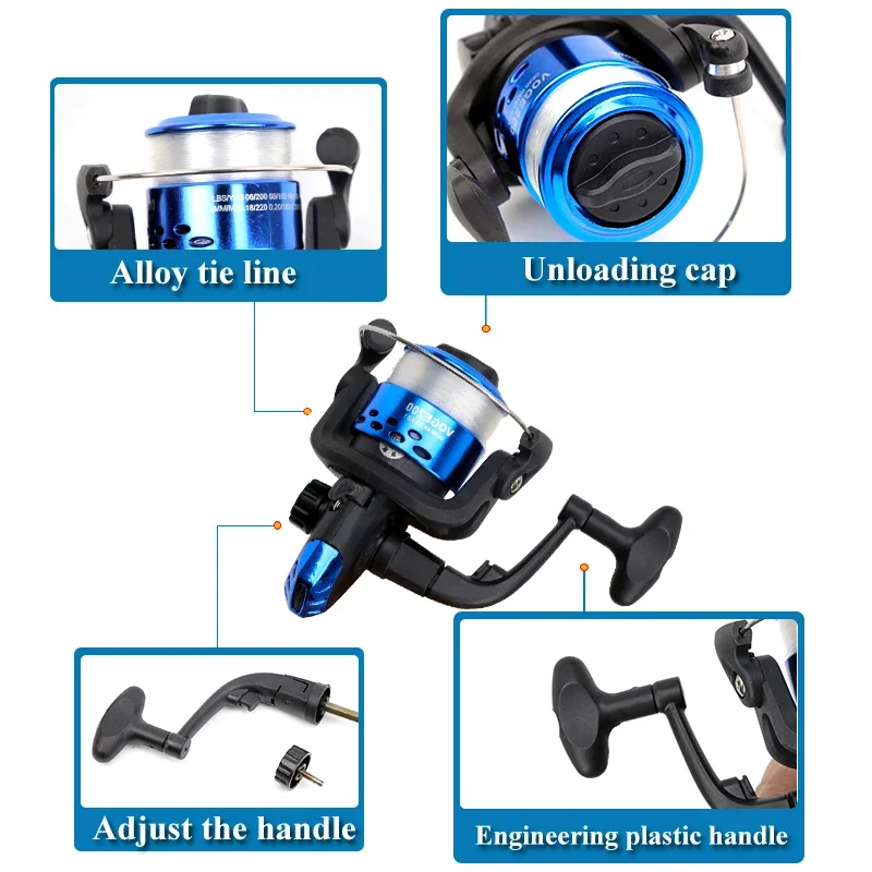 Carretes giratorios portátiles para agua salada izquierda/derecha, carrete de fundición ultraligero poco profundo, pesca giratoria - imagen 4