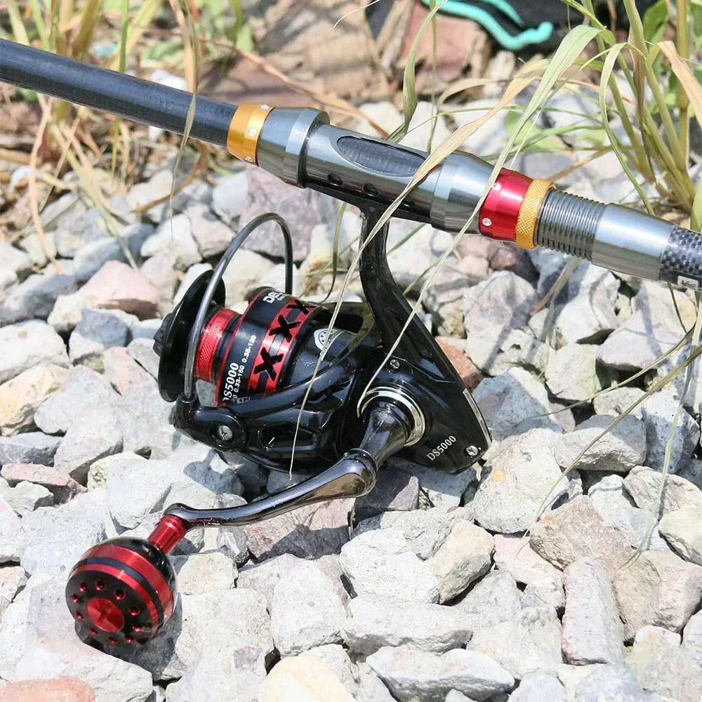 BAKAWA-carrete giratorio de Pesca sin marco, rueda de Metal, arrastre máximo de 15kg, para agua salada/dulce, Serie 2000-7000 - imagen 5