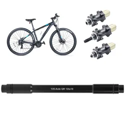 Brocheta de eje pasante de 12mm a 10mm, aleación de aluminio, adaptador de liberación rápida de 135/142/148mm, conversión de eje negro, reemplazo de reparación de bicicletas