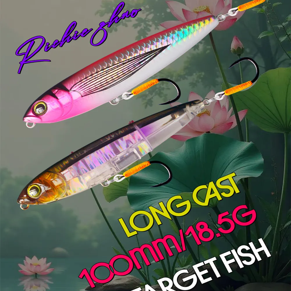 GREENSPIDER-señuelo de pesca con lápiz Topwater, cebo flotante de superficie de 100mm y 18,5g, señuelos de agua superiores para alimentador de Lucio y lubina - imagen 3