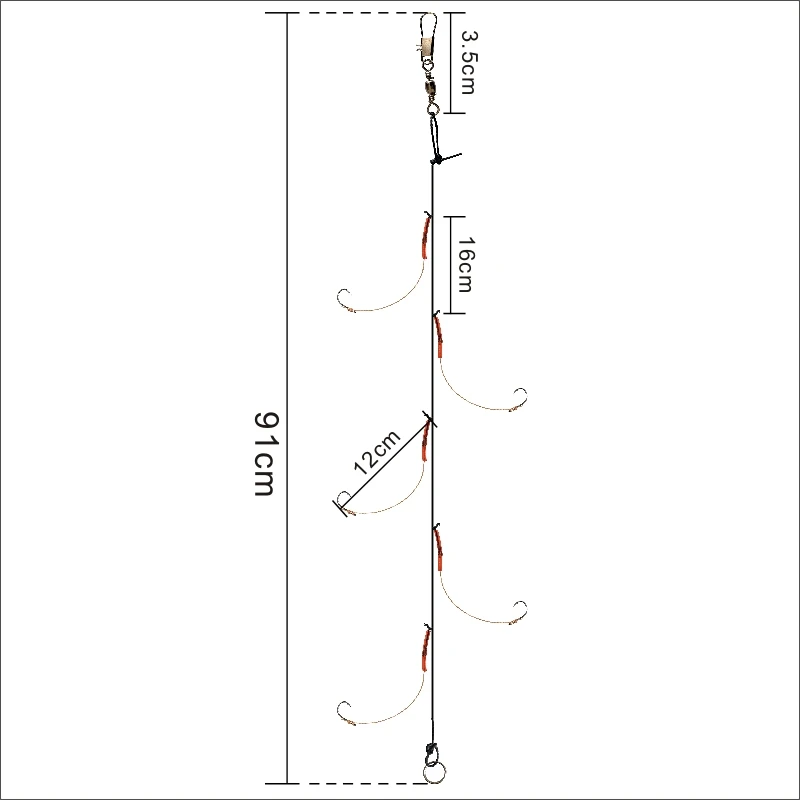 Anzuelos de pesca de acero inoxidable, combinación de 5 ganchos pequeños, señuelos giratorios, accesorios de pista de pesca, 5 #-14 # - imagen 3