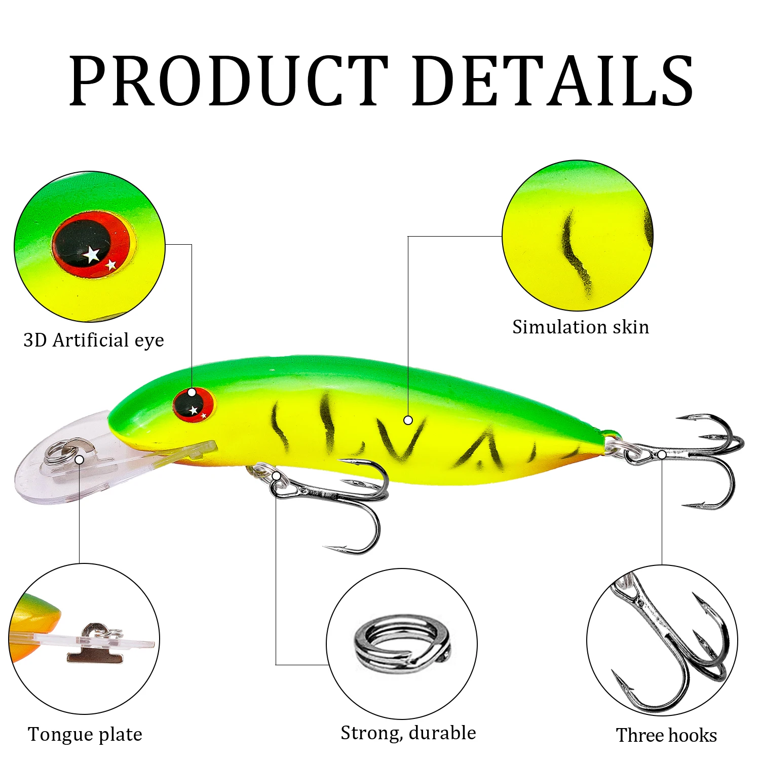 Señuelos flotantes de Pesca Minnow, Wobblers de 10,5 cm y 13,4g, cebo duro de plástico Artificial, aparejos de Pesca Crankbait, 1 unidad - imagen 3