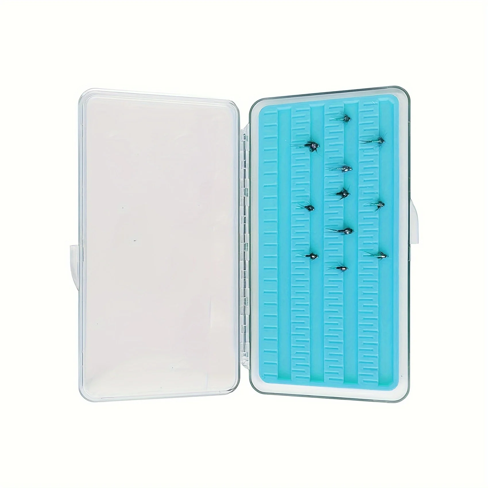 Aventik-Caja Vertical y Horizontal de silicona para señuelos, bandejas de aparejos de pesca con mosca, 1 unidad - imagen 2