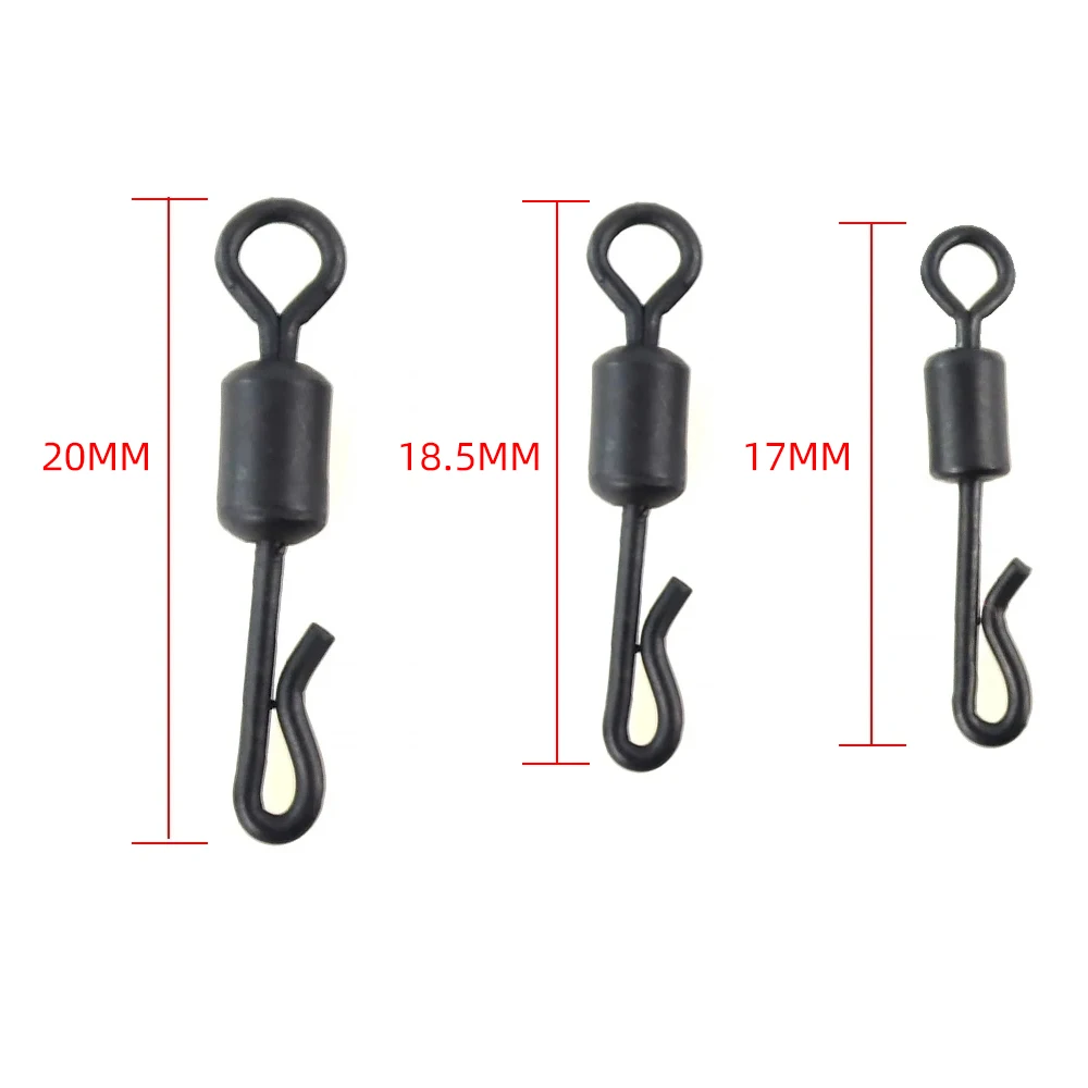 20 piezas giratorios para pesca de carpa, cambio rápido de acero inoxidable para aparejo de pesca de carpa, accesorios de pesca, aparejos terminales AE007 - imagen 4