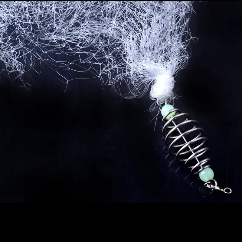 4 unids/lote red de pesca de resorte de cobre con cuentas luminosas 4/6/8/10/12 #   Red de malla para pesca nocturna, aparejos de pesca J020 - imagen 3