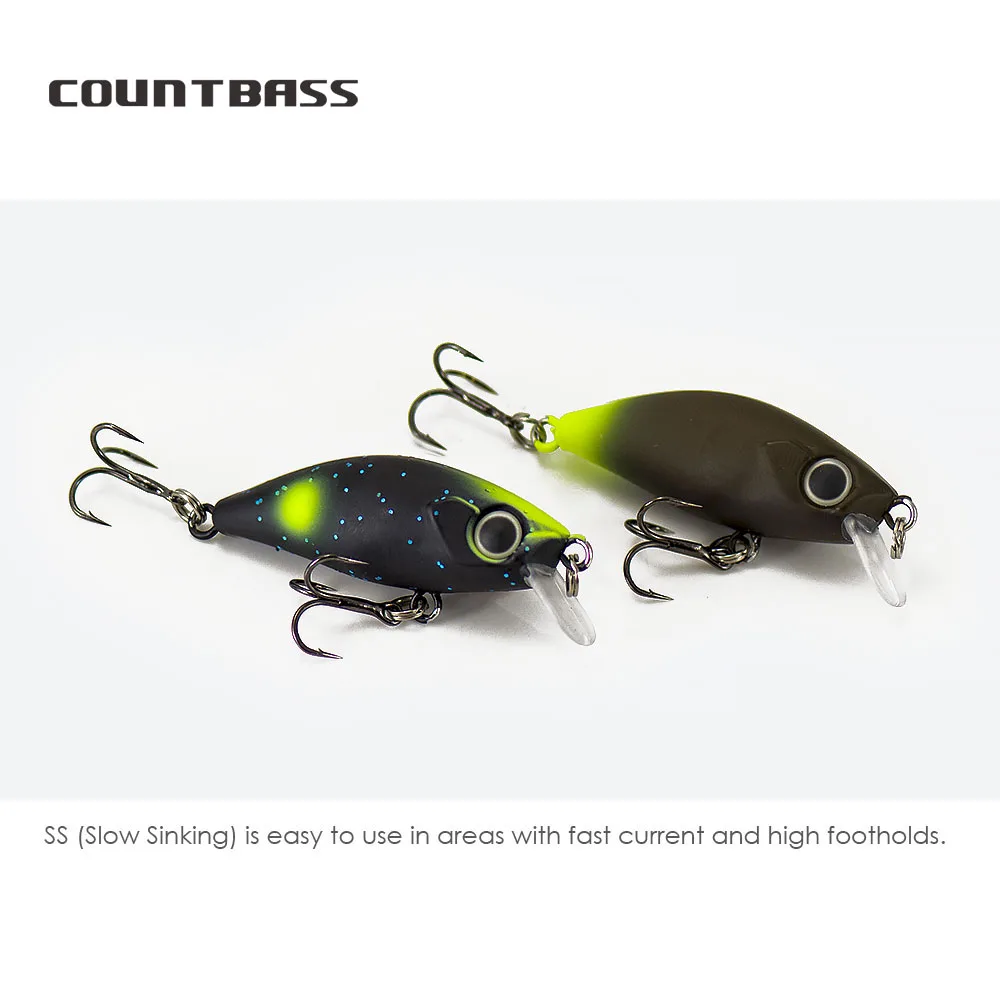 COUNTBASS Minnow de hundimiento lento 43 mm 1-3/4" 4,8 g 3/16 oz. Señuelos de pesca Wobblers HardBait Plug La Peche Au Leurre - imagen 4
