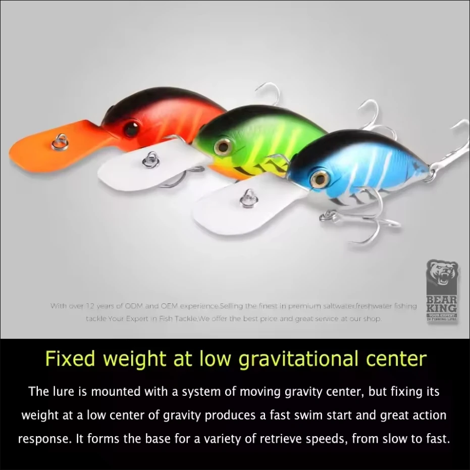 Aparejos de pesca de calidad BEARKING, Señuelos de pesca profesionales, manivela profunda, 64mm, 16g, buceo, 3,2 m, 9 colores diferentes, cebos duros - imagen 5