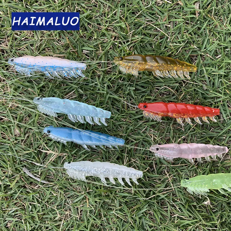 HAIMALUO cebo de silicona suave, camarones morder, carpa, lubina, señuelo de pesca de Lucio, señuelo Gamba Gambas Gambita, gusano de mar Swimbait Rockfishing - imagen 4