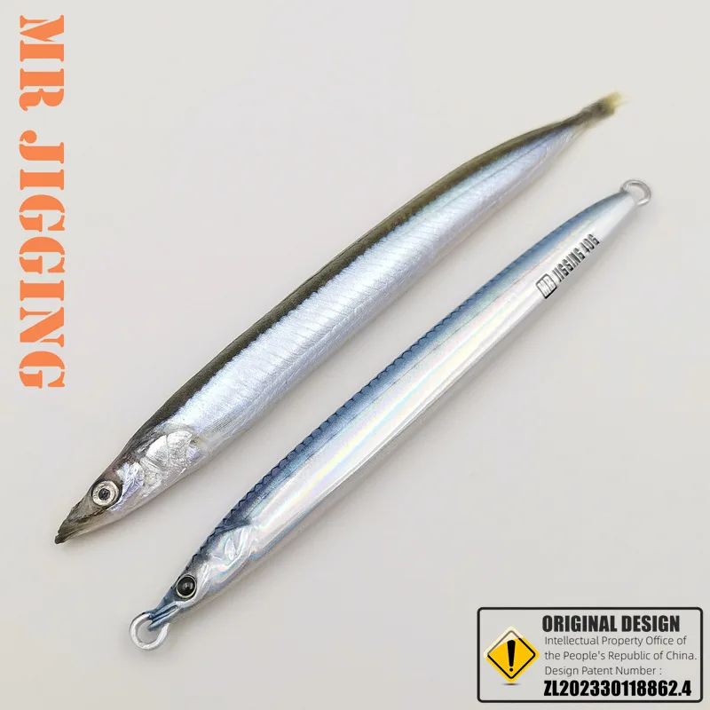 Mr JigginG-plantillas de Metal biomiméticas, 30g, 40g, 60g, 80g, 100g, 120g, caballa española, lubina Katsuo Kanpachi, señuelo cuchara de pesca - imagen 4