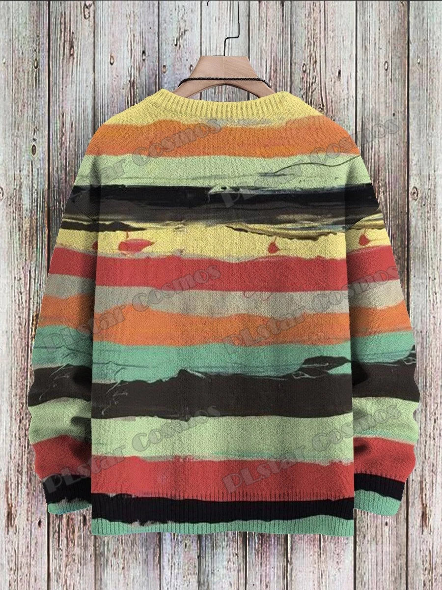 Jersey punto unisex KMY33 – Cuello redondo con estampado 3D para invierno - imagen 4