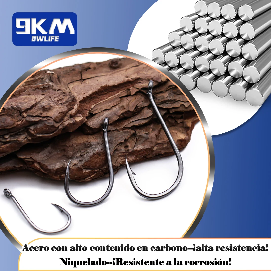 Anzuelos de pesca de 9KM, 50 ~ 100 Uds., anzuelo de carpa, anzuelo circular de pesca con púas, accesorios de pesca en hielo de acero alto en carbono negro - imagen 4