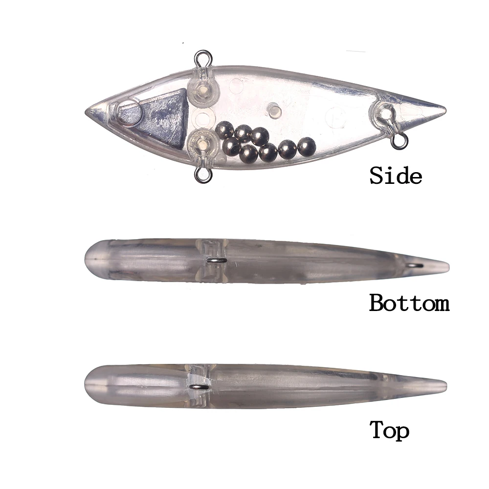 Chan'sHuang-Cebo en blanco sin pintar, 10 piezas, 105mm, 30,7g, vibración de hundimiento, sonajero, VIB, Lipless, Crankbait, Señuelos de Pesca artificiales - imagen 3