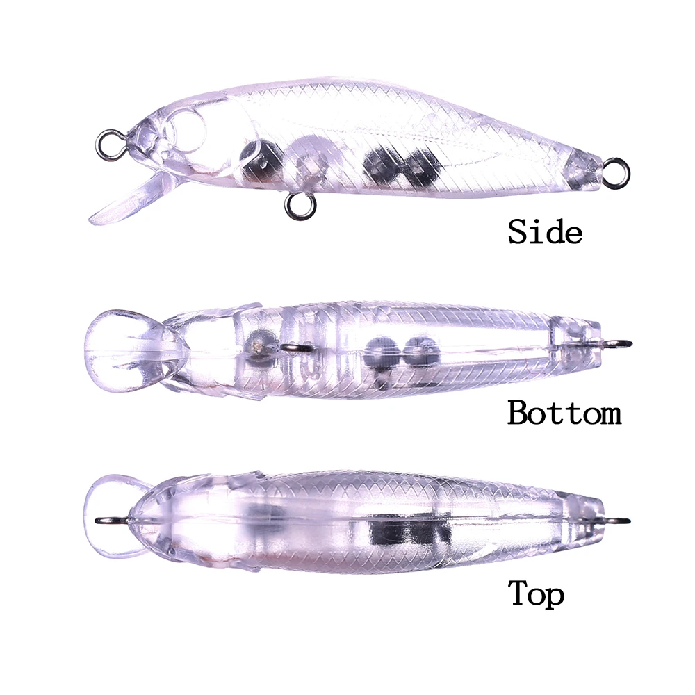 Chan'sHuang-Cebo en blanco sin pintar, 30 piezas, 6cm, 4,2g, sonajeros, Mini pececillo, señuelo de pesca Artificial hecho a mano - imagen 3
