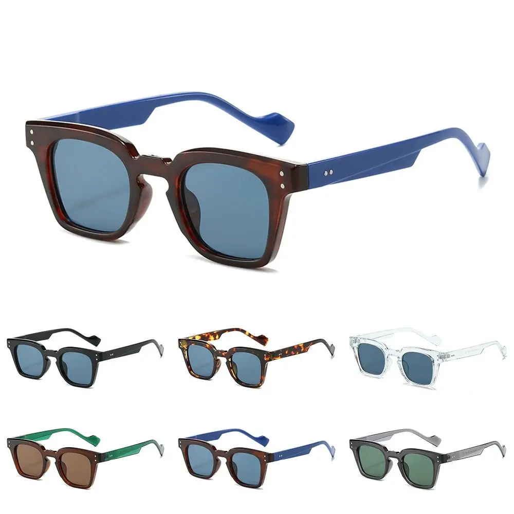 Gafas de sol cuadradas Retro Punk, protección UV400, Y2K, remaches, gafas de sol Vintage para mujeres y hombres - imagen 3