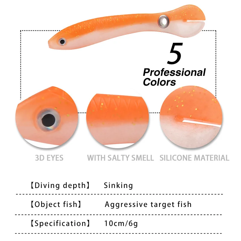 Señuelos de Pesca blandos de Loach, cebos biónicos de hundimiento lento para natación, cebo de pesca para agua salada y dulce - imagen 3