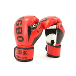 Guantes de boxeo de cuero PU, guantes de boxeo protectores transpirables para niños, guantes protectores de Kickboxing gruesos con relleno de esponja