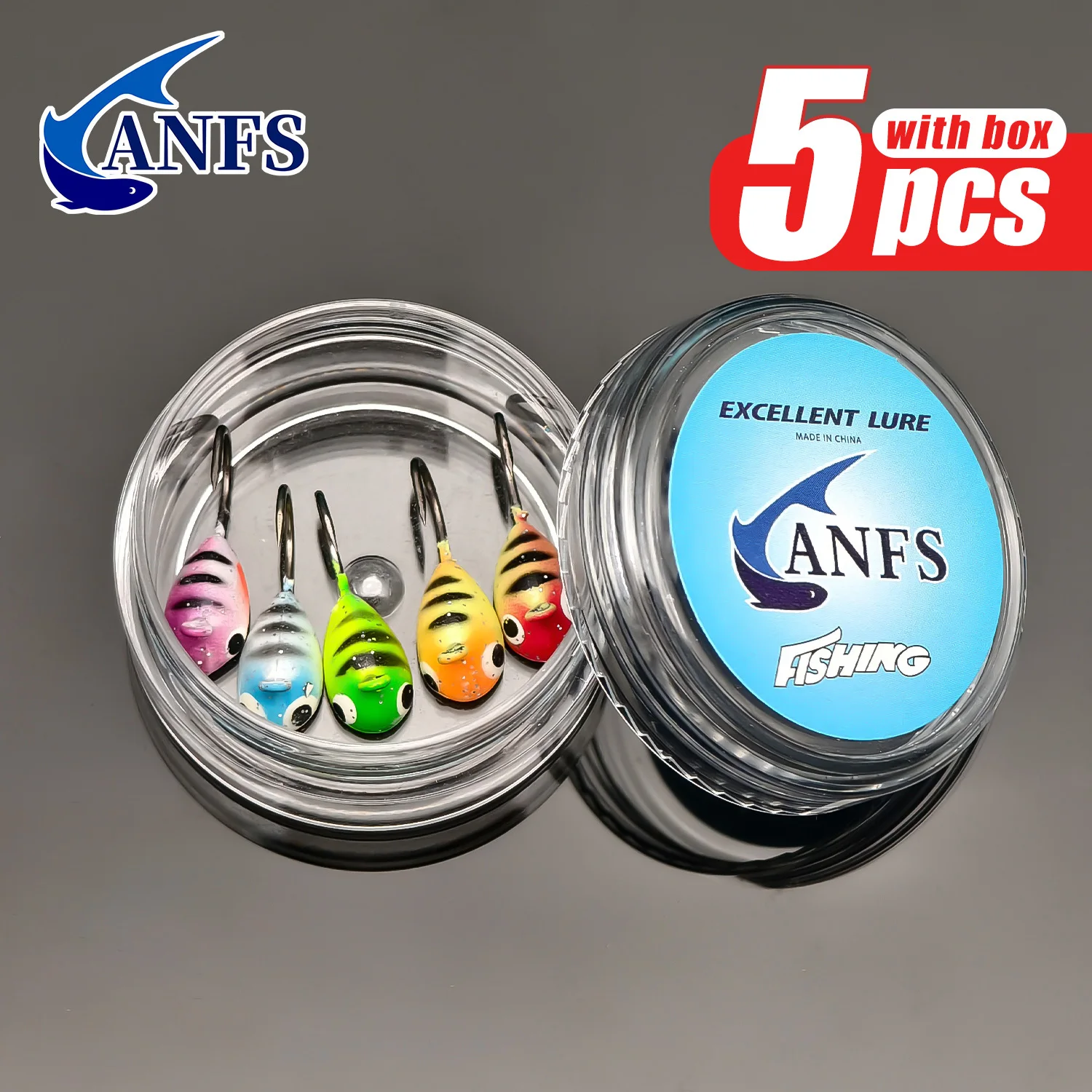 ANFS-Kit de plantillas de pesca en hielo, Señuelos de pesca en hielo para perca dorada, cabezales para aparejos de pesca en hielo, plantillas tipo panfish, 5 uds./40 Uds. - imagen 2