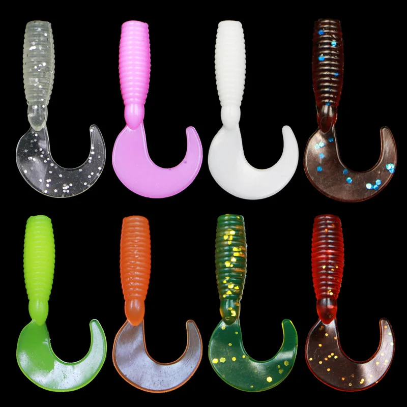 Sea.Yolo 10 unids/pack 3 cm/0,37g señuelo de pesca gusano cebo suave cola de gusano rizada única pesca en el mar cebo biónico Artificial - imagen 2