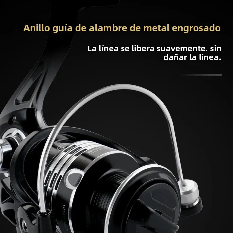 Huidiao carrete de pesca giratorio Ultra resistente serie 1000-7000 carrete de Metal/mango/pie 22lb arrastre máximo 4 + 1BB juego cero para pesca con señuelo - imagen 3