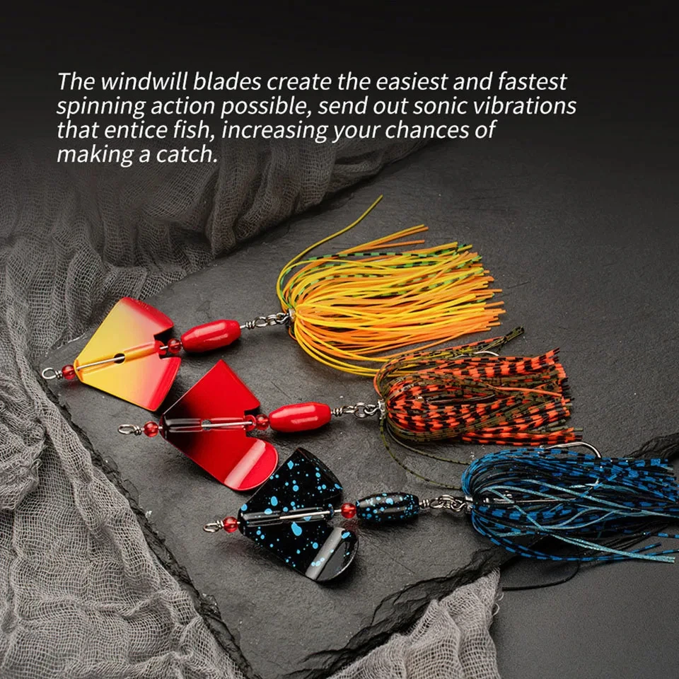 WALK FISH 1 Uds nuevo 19G Spinner cebo señuelo de pesca molinete hoja Chatter cebo bailarina Buzzbait para lubina aparejos de pesca - imagen 3