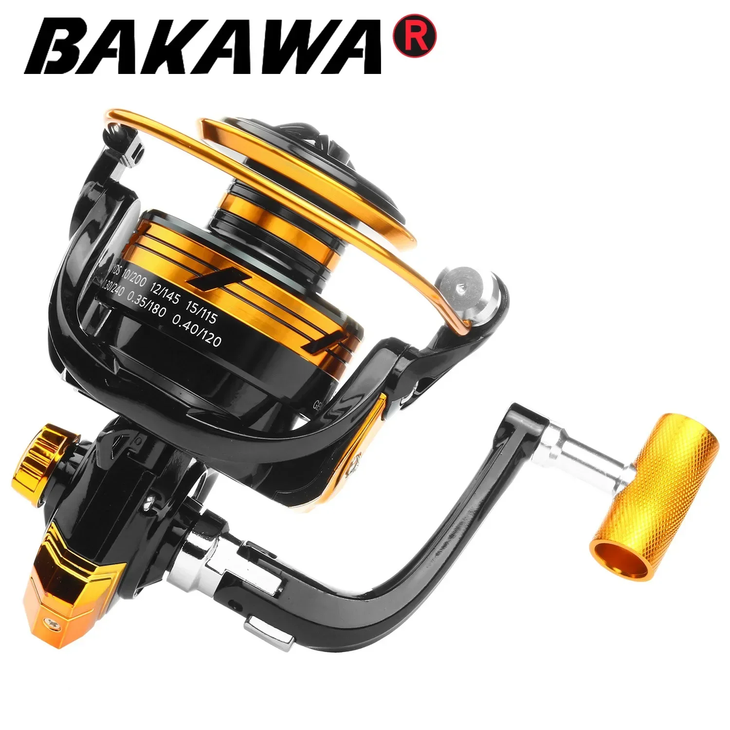 BAKAWA-carrete de Pesca giratorio Serie 2000-7000, rueda de Metal 5,2: 1, para agua salada, carpa marina, línea de Metal, bobina duradera - imagen 3