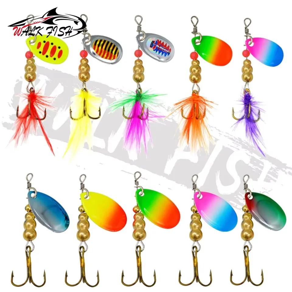 WALK FISH-señuelo de pesca giratorio, 3g, 4,5g, lentejuelas compuestas en forma de calabaza, lentejuelas de manivela, pez mandarín, salmón, biónico Artificial - imagen 5