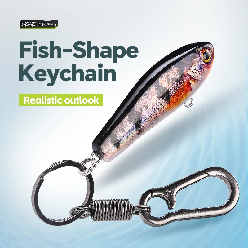 WEIHE 1 Uds llavero colgante en forma de pez 8cm36,7g material de aleación colgante Luya