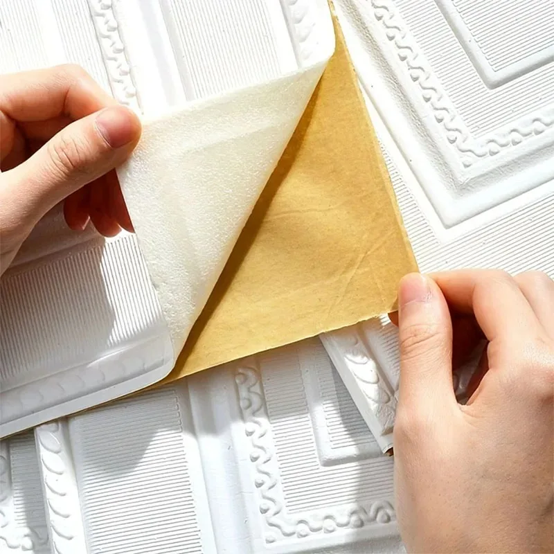 Pegatinas de pared impermeables 3D, papel tapiz autoadhesivo de 35cm x 35cm, papel de pared para decoración del hogar, papel de hoja a prueba de humedad - imagen 5