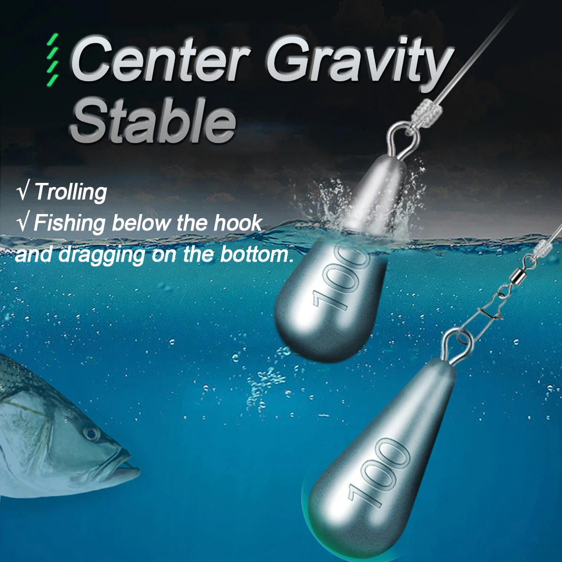 FishTrip-pesas de 10 piezas, 6g ~ 30g, peso de pesca para pesca por debajo del gancho y arrastre de fondo - imagen 2