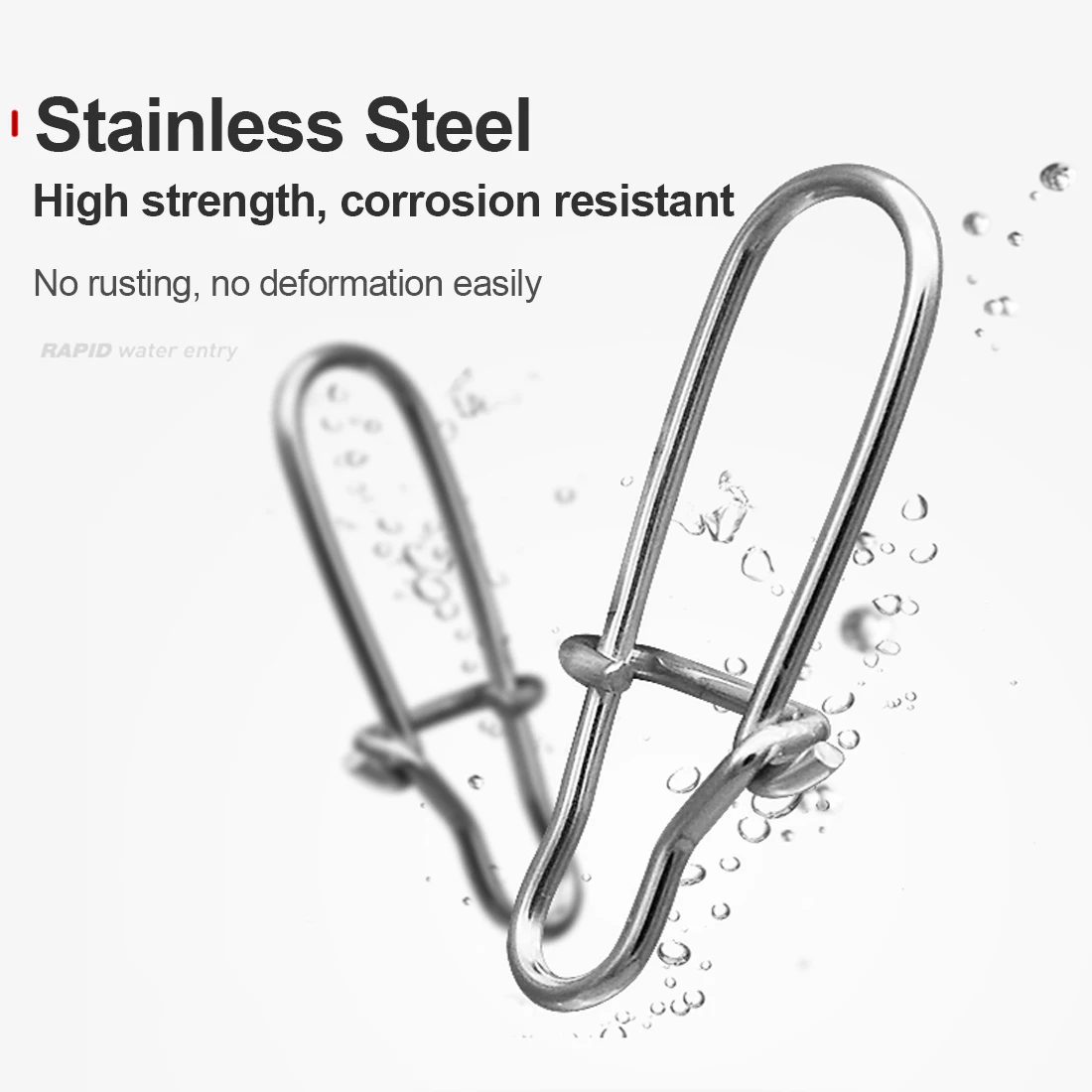 FishTrip-broches de pesca Duo Lock de alta resistencia, 50 ~ 200 paquetes de señuelo de cambio rápido de acero inoxidable, Snap, negro, níquel y plata - imagen 4