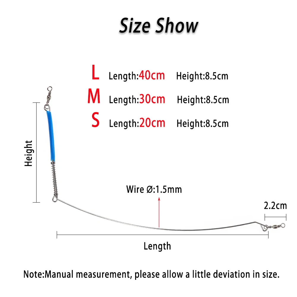 LIONRIVER-Brazo de alambre de acero para pesca en el océano, Conector de aparejos de pesca con resorte giratorio, ramas, barco de agua salada - imagen 3