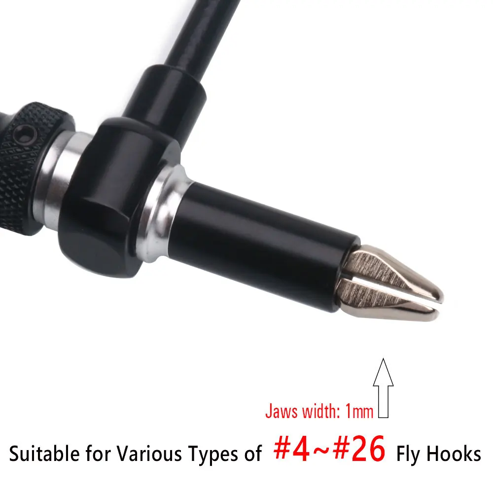 Bimoo 360 ° Tornillo de banco para atado de moscas con abrazadera en C de rotación con mandíbulas de acero endurecido, Kit de rosca 200D, soporte de bobina, enhebrador, Kit de herramientas para atar moscas - imagen 3