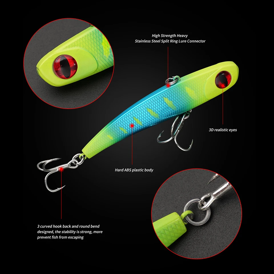 WALK FISH 1 Uds nuevo señuelo VIB 13g 24g 30g 34g señuelo de pesca invierno hielo hundimiento Artificial Swimbait pesca Rattlin cebo Japón gancho - imagen 4