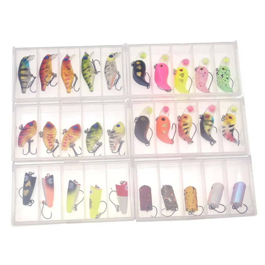 JYJ 1 caja pequeña pesca dura ABS plástico señuelo cebo superficie pececillo hundimiento señuelo wobbler para lubina perca riñonera aparejos de pesca - imagen 4