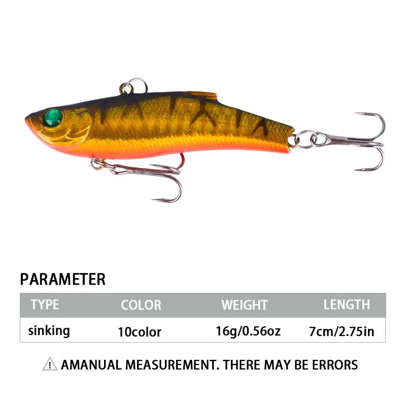 10 Uds VIB señuelo de Pesca invierno hielo Crankbait vibración Artificial cebo duro toda la profundidad lubina Lucio Pesca aparejos de Pesca ﻿ - imagen 3