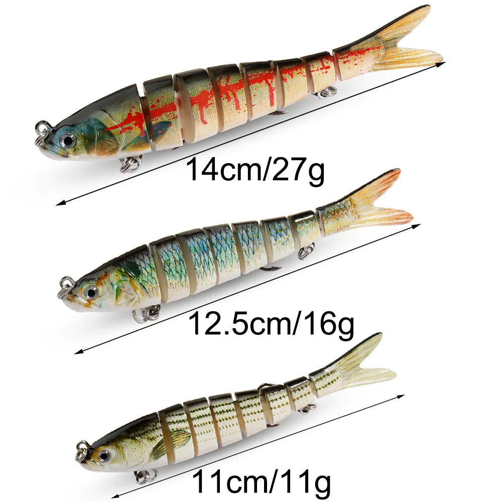 GOBAIT Swimbait 11g 16g 27g señuelo multiarticular hundimiento lento natación biónica Pesca lubina anzuelo triple aparejos de Pesca de carpa cebo duro - imagen 3