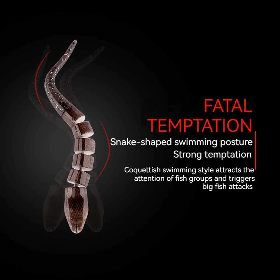 WALK FISH-señuelo de pesca articulado, Anguila amarilla, 12cm, 12g, cebo Artificial, cuerpo duro, silicona, cola suave, pesca en mar de agua salada - imagen 4