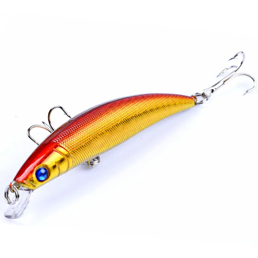 Señuelos de Pesca Jerkbait Minnow, ojos 3d, Crankbait Wobblers para Lucio, cebo duro de plástico Artificial, aparejos de pesca, 5 unids/lote por caja - imagen 5