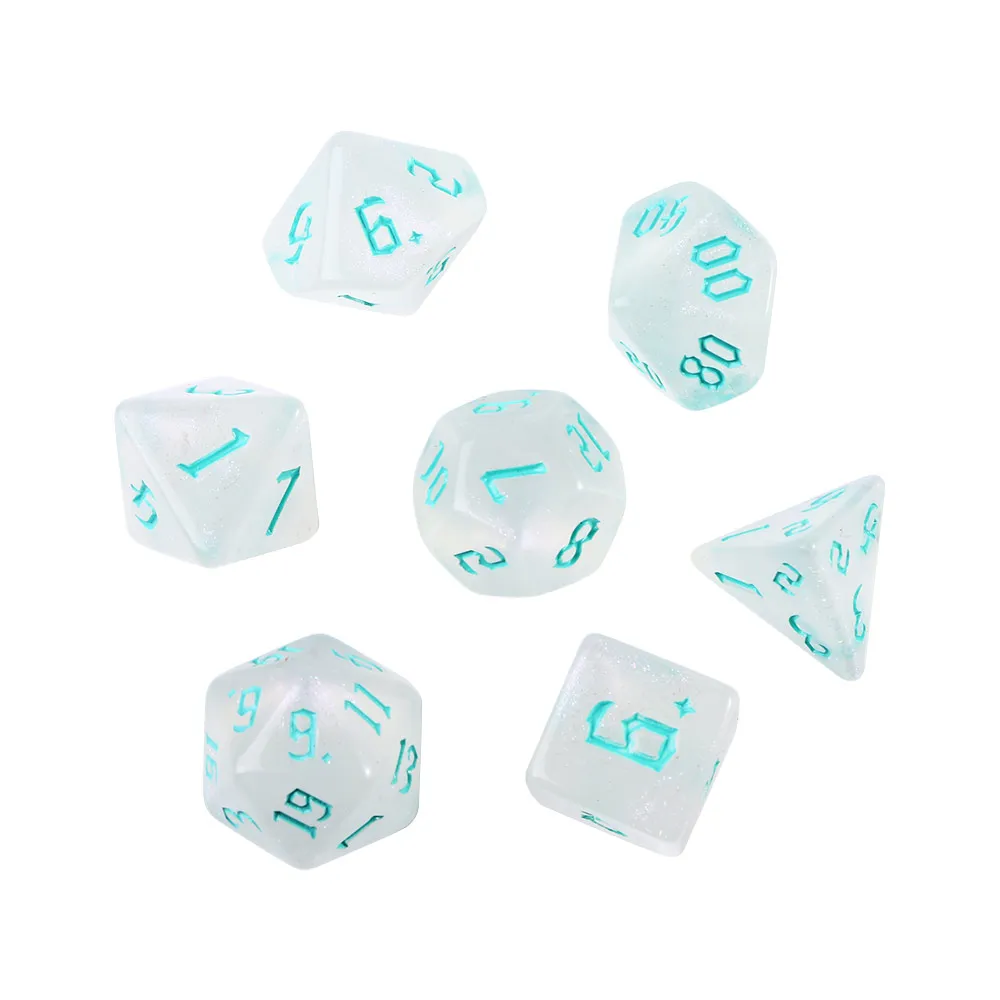 Dados poliédricos de acrílico para juegos de mesa y números