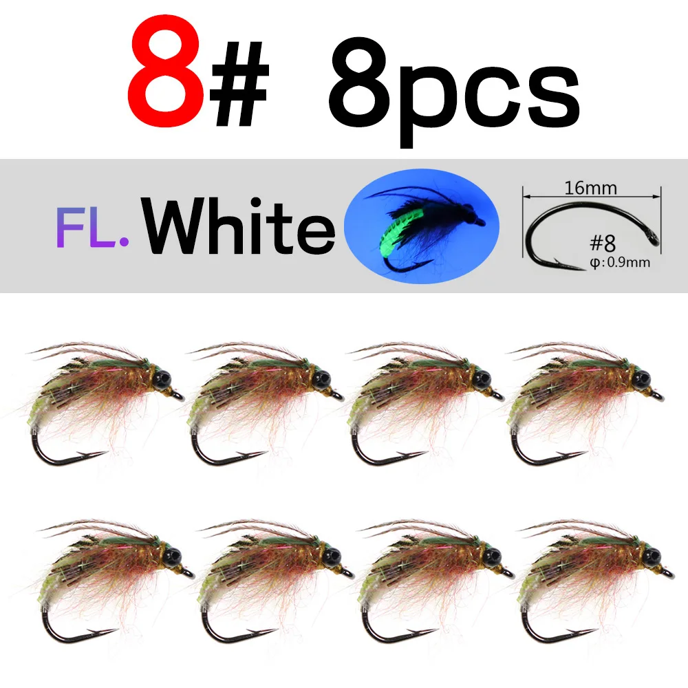 8pcs size 8 white
