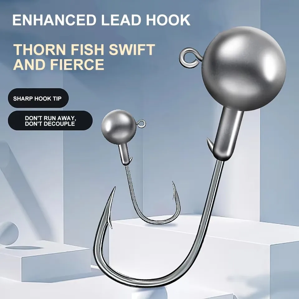 WALK FISH 5 unids/lote Jig Head 1g-28g fortalece el Color Original gancho de cabeza de plomo Neide gancho cebo suave gancho hacia arriba sangre Micro-material - imagen 4