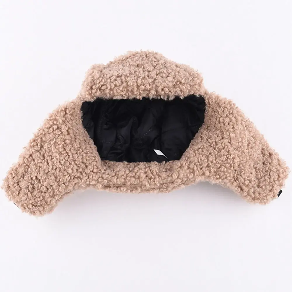 Lindo sombrero de color sólido engrosado invierno cálido protección para los oídos gorros para mujeres niñas - imagen 2