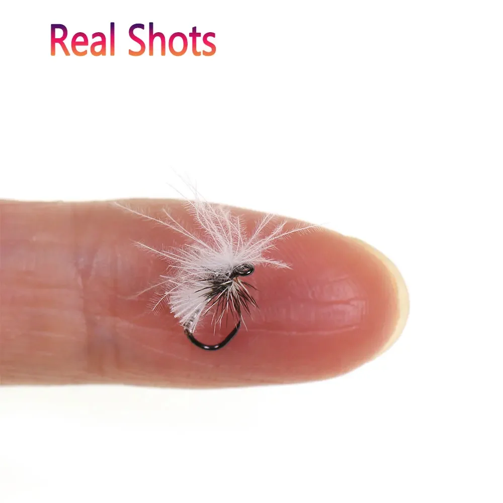 Bimoo 8PCS # 20 sin púas CDC paracaídas mosca seca gallo Hackle Artificial Emeger insecto cebo para trucha Grayling perca señuelo de pesca - imagen 4