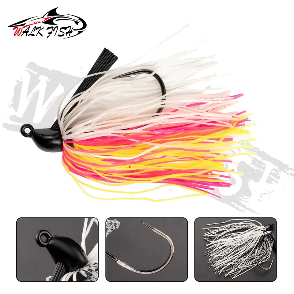 WALK FISH Jig Hook Bait 7g 10g 14g Spinner cebos señuelo de pesca sin malezas Buzzbait Wobbler para lubina Pike Walleye Fish Chatterbait - imagen 3