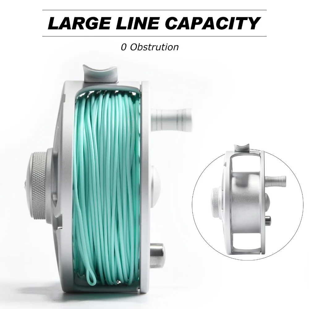 Goture 3/4 5/6 7/8 9/10 WT carrete de pesca con mosca 2 + 1BB CNC mecanizado Metal grande cenador aluminio profesional rueda de pesca con mosca plata - imagen 4