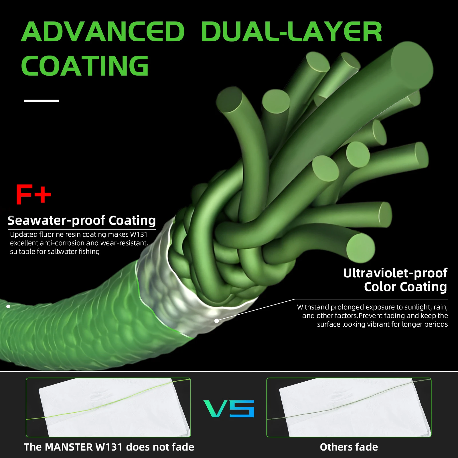 SeaKnight Merk W131 Ultragladde 13 Strengen 150M Gevlochten Vislijn upgrade Zeewaterbestendig F + 2-laags coating Vislijnen - imagen 3