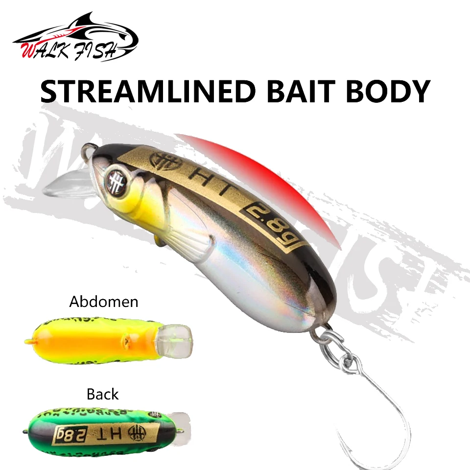 WALK FISH-señuelo de pesca en arroyo, pececillo que se hunde, 35mm, 40mm, Jerkbait, Wobblers, trucha, perca, aparejos de lubina, cebo duro Artificial Isca - imagen 3