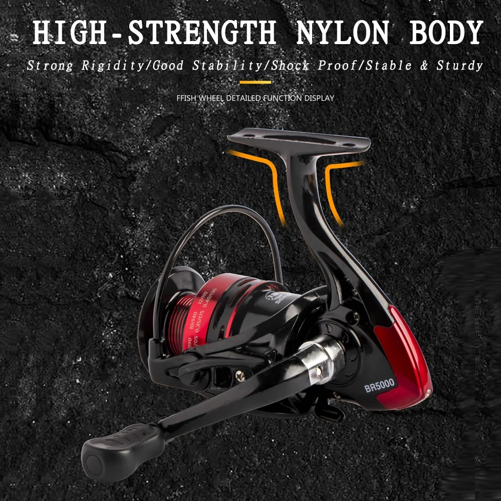 Carrete de pesca giratorio Goture Qunhai serie 2000-5000 arrastre máximo 7/8Kg 5,2:1, rodamientos 13BB, herramienta de pesca de agua dulce y salada - imagen 3