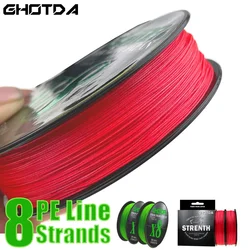 Ghotda Línea de pesca trenzada Colorfast alta resistencia rojo