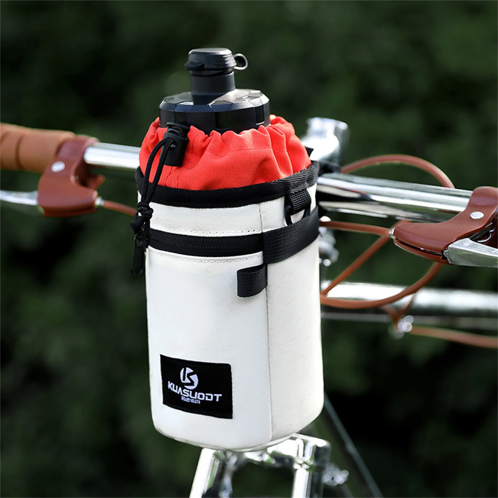 Organizador de botellas de agua para ciclismo, bolsa de botella de agua gruesa portátil para uso en ciclismo, cubierta de taza aislada anticaída, 1 ud. - imagen 2
